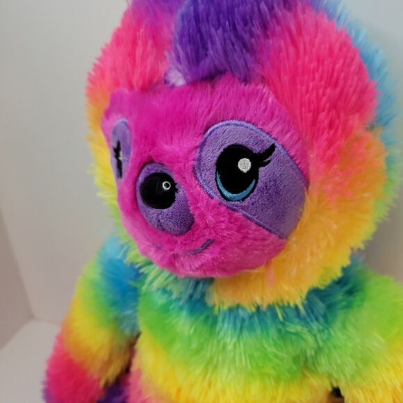 Build A Bear Rainbow Sloth Plush 18” Paws Stick Together Tye Dye BABW Retired - Picture 4 of 7